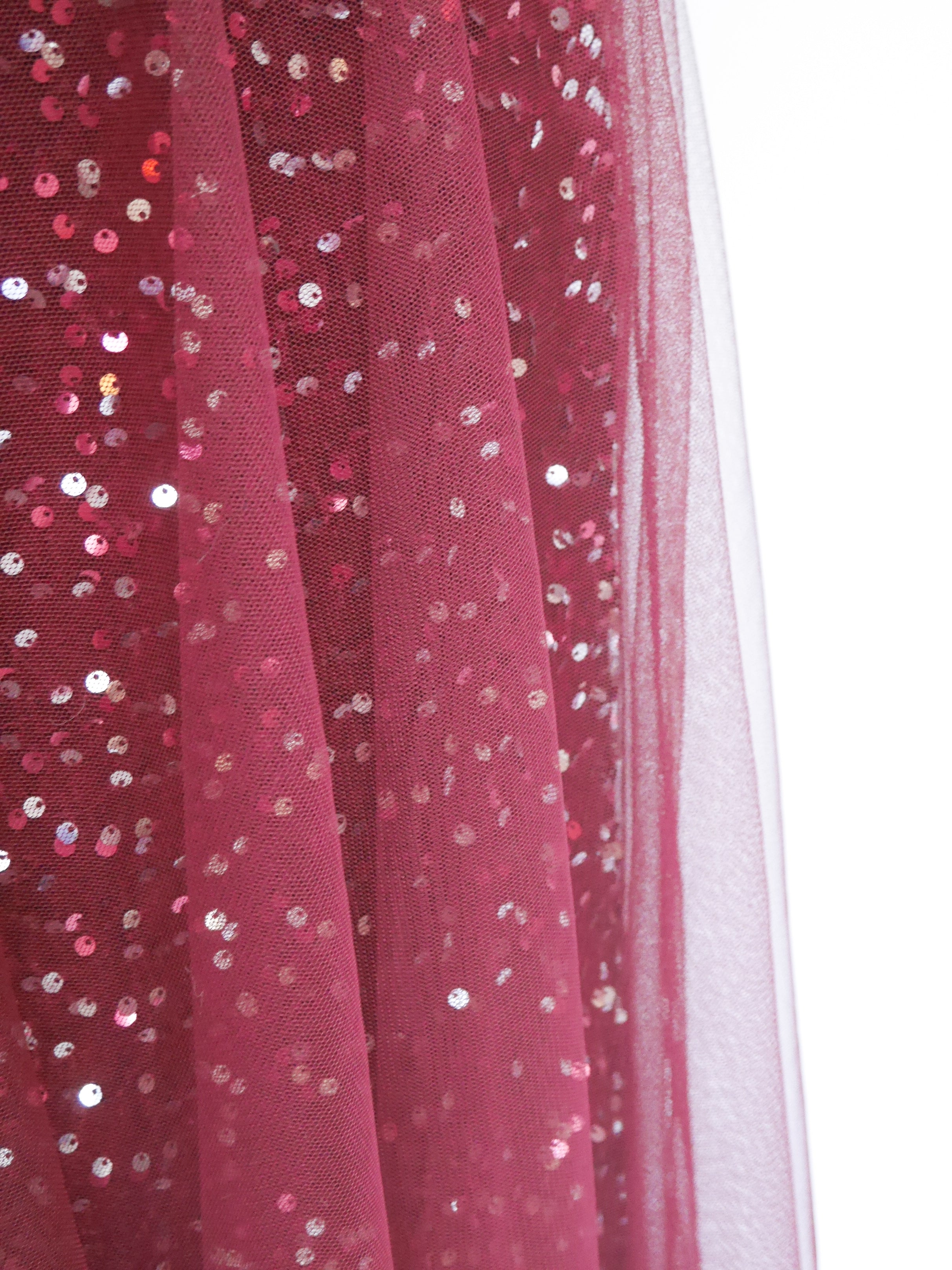 Sequin Tulle Skirt Plum