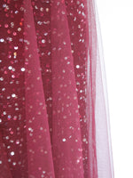 Sequin Tulle Skirt Plum
