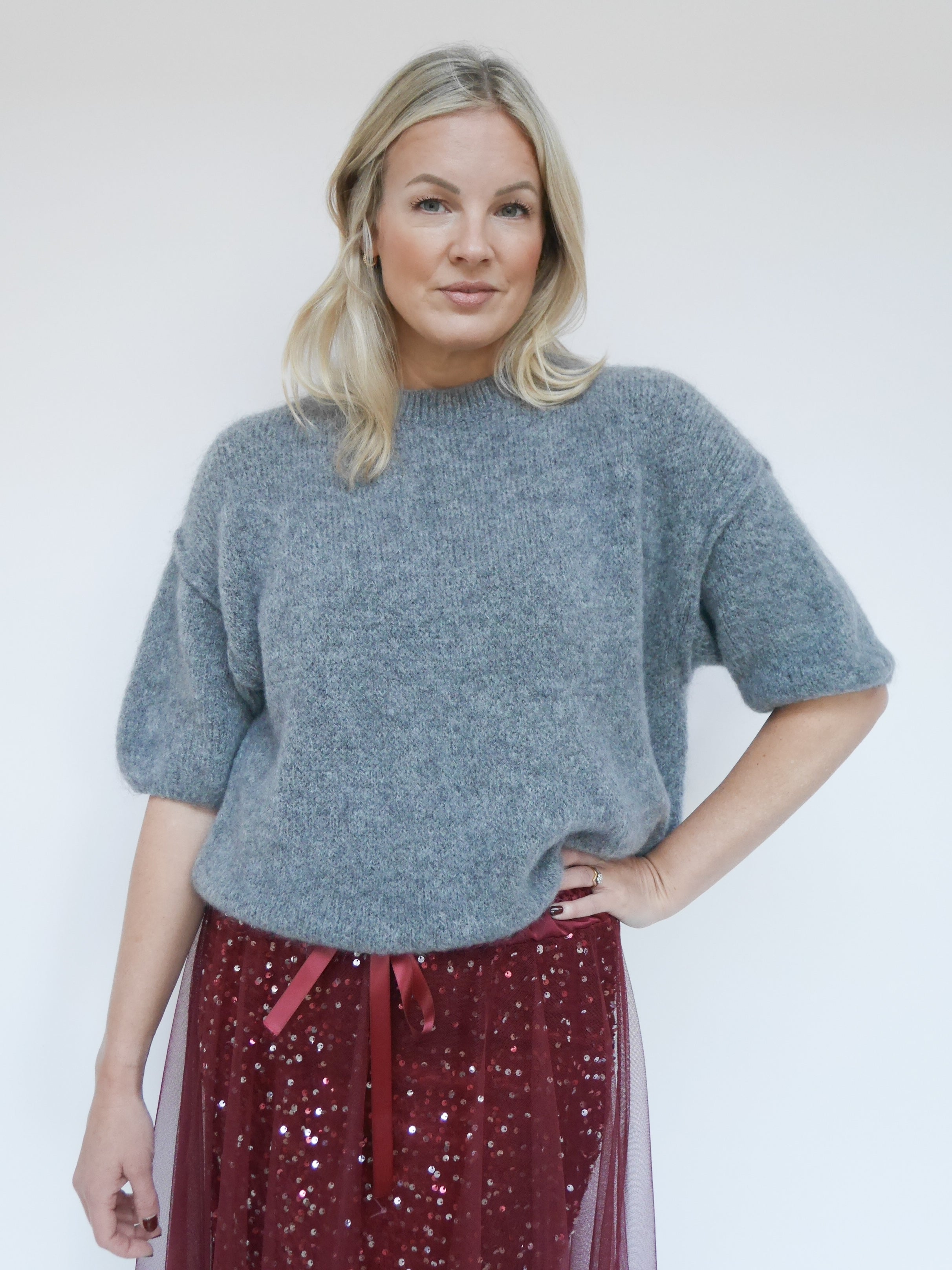 Abi Knit Mohair Grey