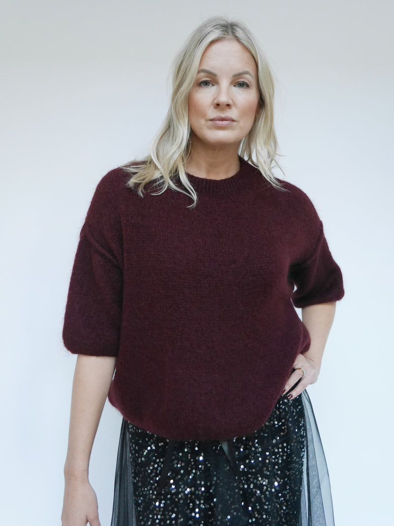 Abi Knit Mohair Bordo