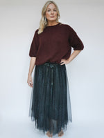 Leopard Print Tulle Skirt Grey