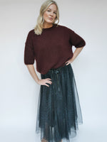 Leopard Print Tulle Skirt Grey