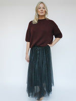 Leopard Print Tulle Skirt Grey