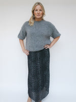 Farrah Skirt Grey Leopard