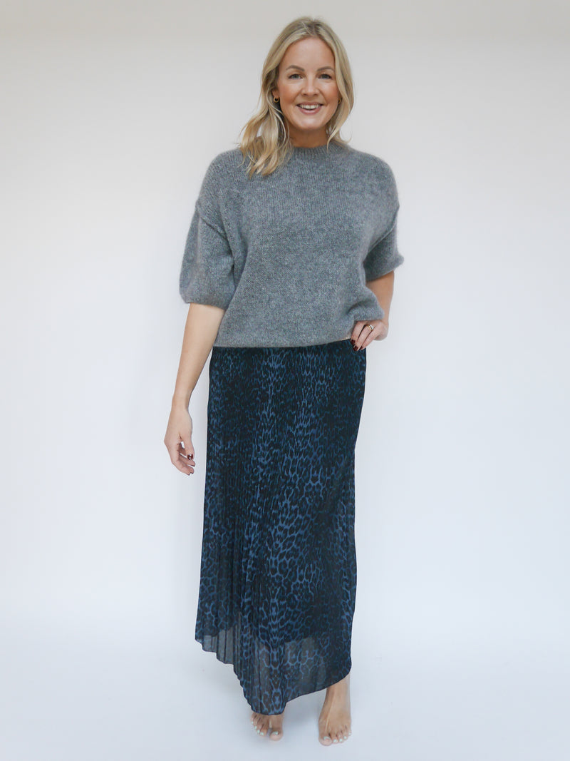 Farrah Skirt Blue Leopard