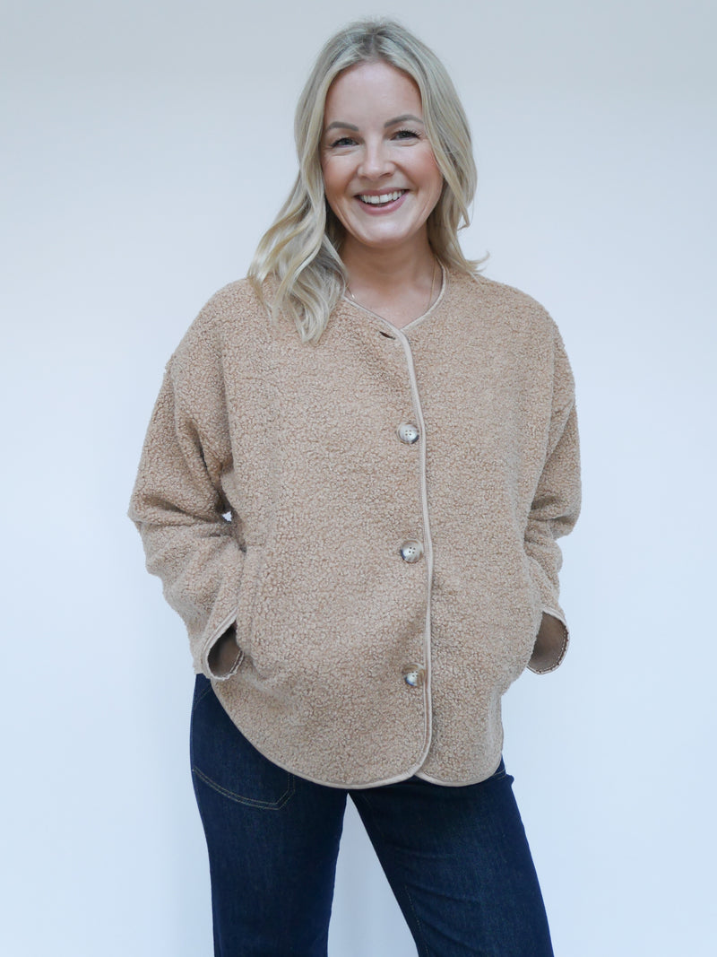 Carmen Borg Collarless Jacket Camel