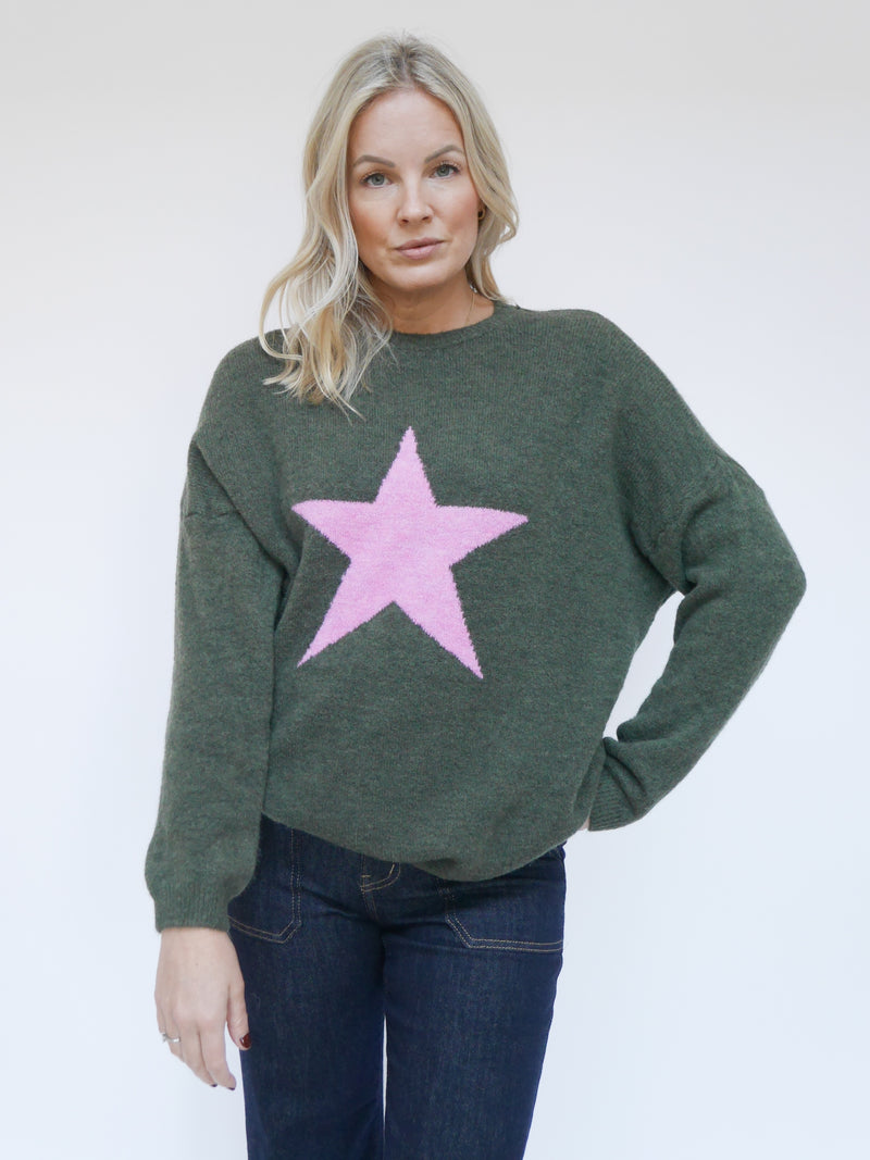 Star Knit Forest Green