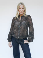 Anika Blouse Camel Leopard