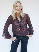 Anika Blouse Bordo Leopard