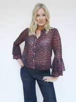 Anika Blouse Bordo Leopard