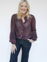 Anika Blouse Bordo Leopard