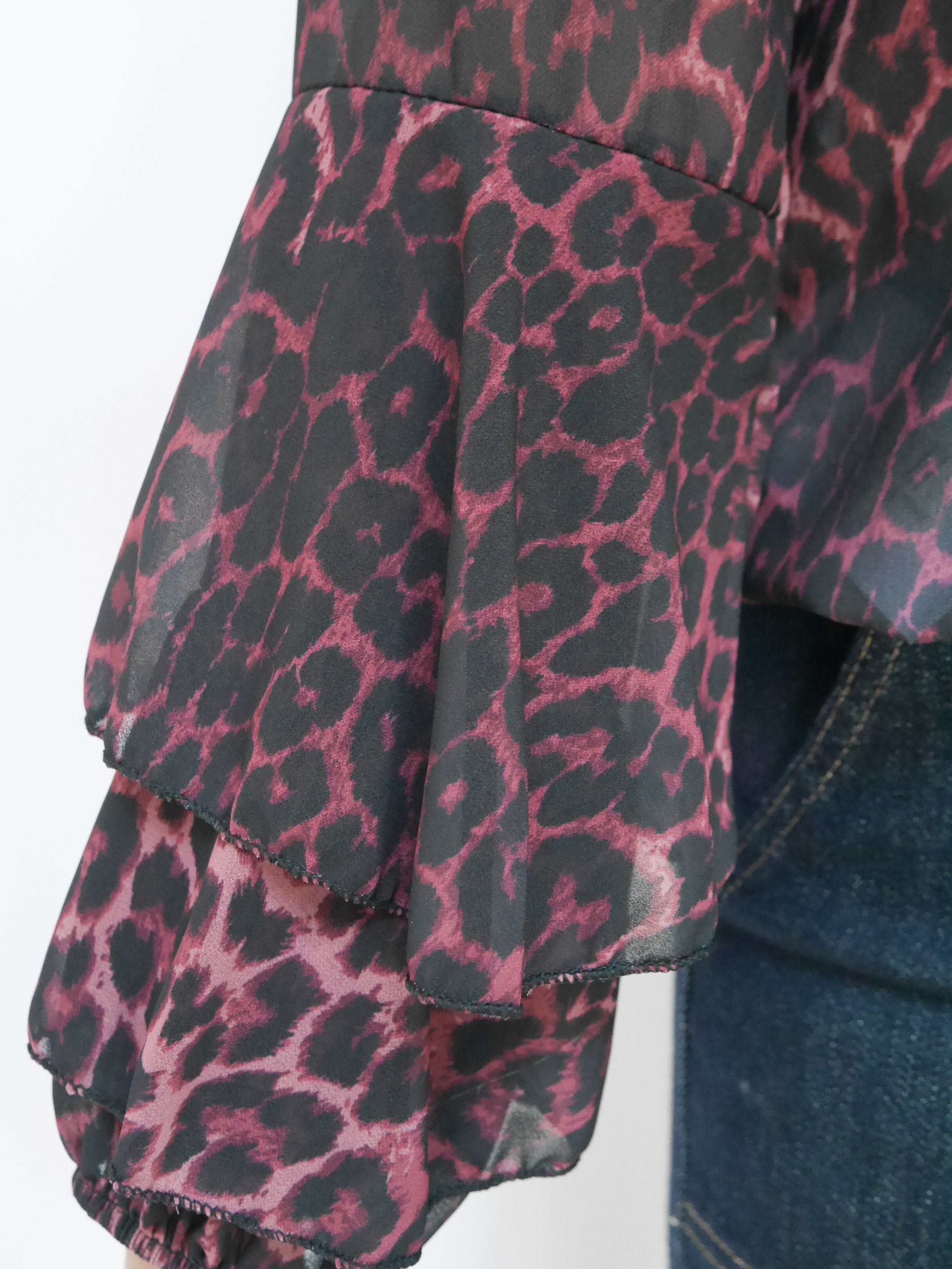 Anika Blouse Bordo Leopard
