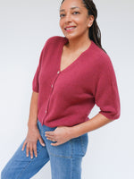 Elsie Alpaca Cardigan Berry