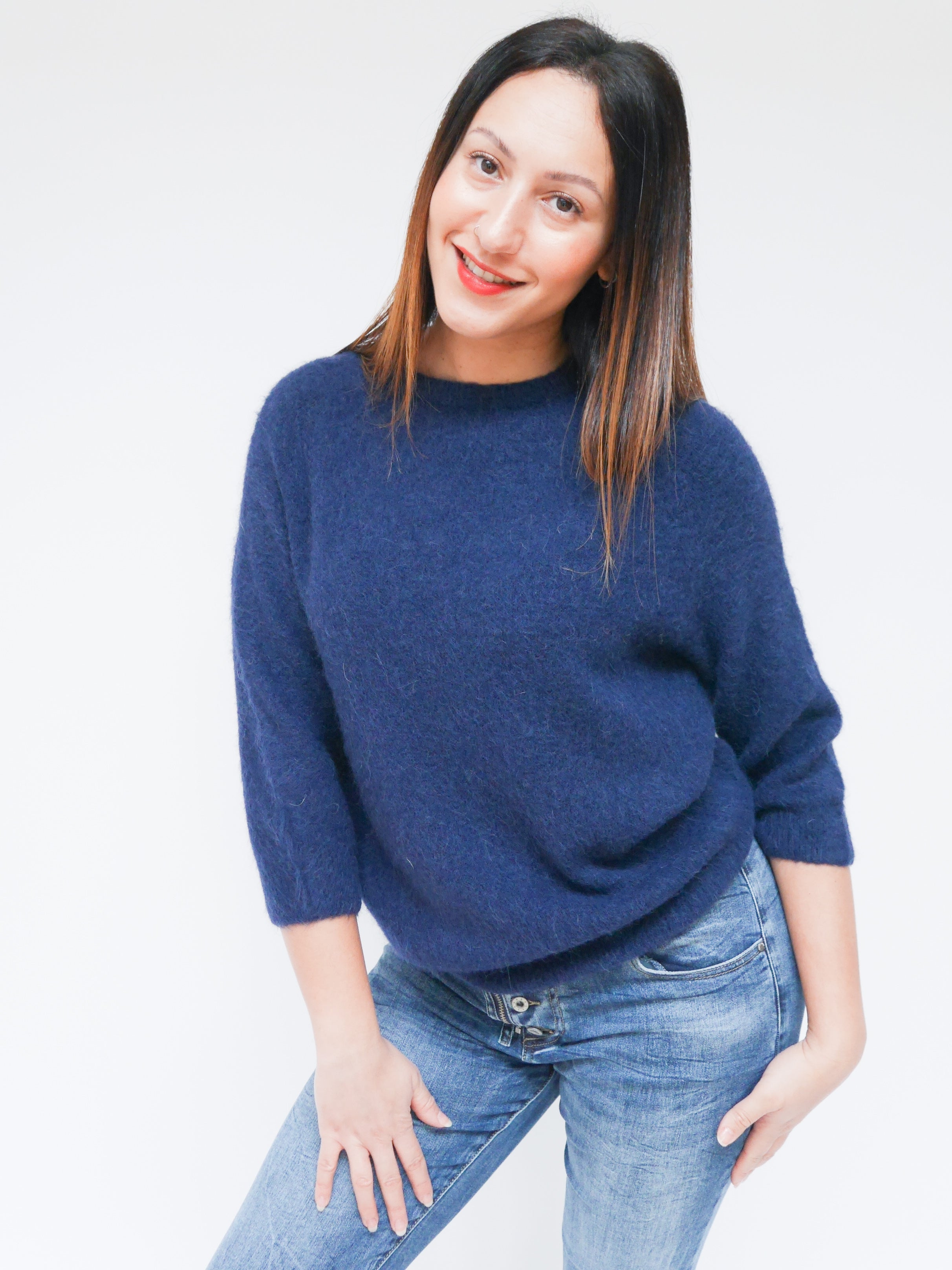 Maddie Alpaca Knit Navy