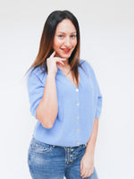 Elsie Alpaca Cardigan French Blue