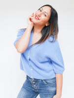 Elsie Alpaca Cardigan French Blue