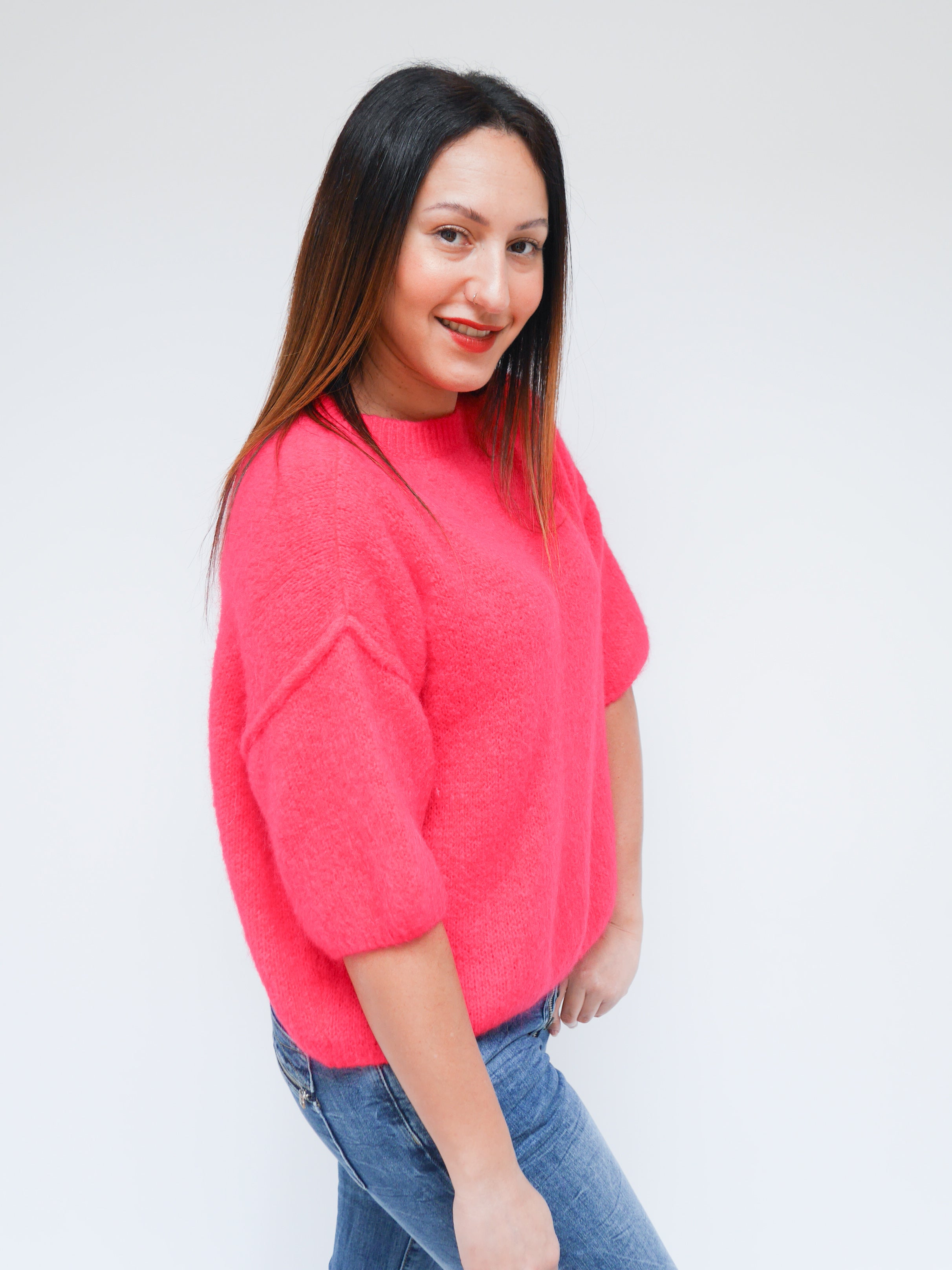 Abi Knit Mohair Poppy Red