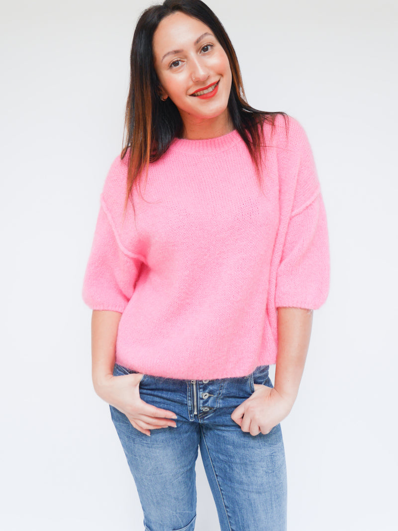 Abi Knit Mohair Hot Pink