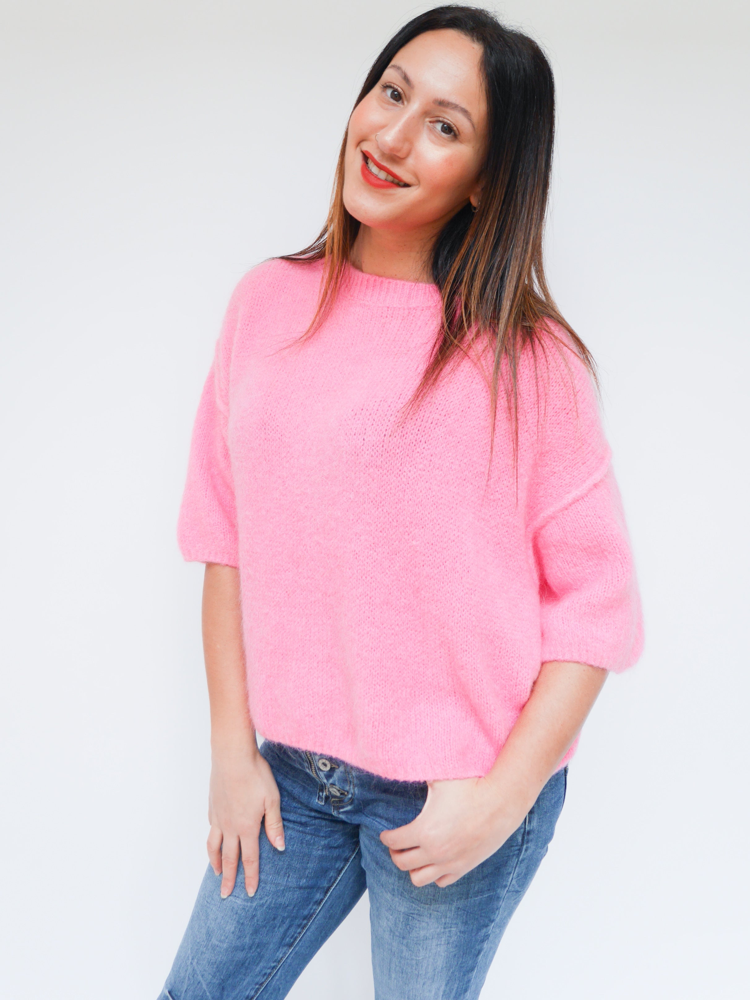 Abi Knit Mohair Hot Pink
