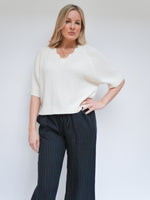 Angela Scallop Neck Knit Ivory