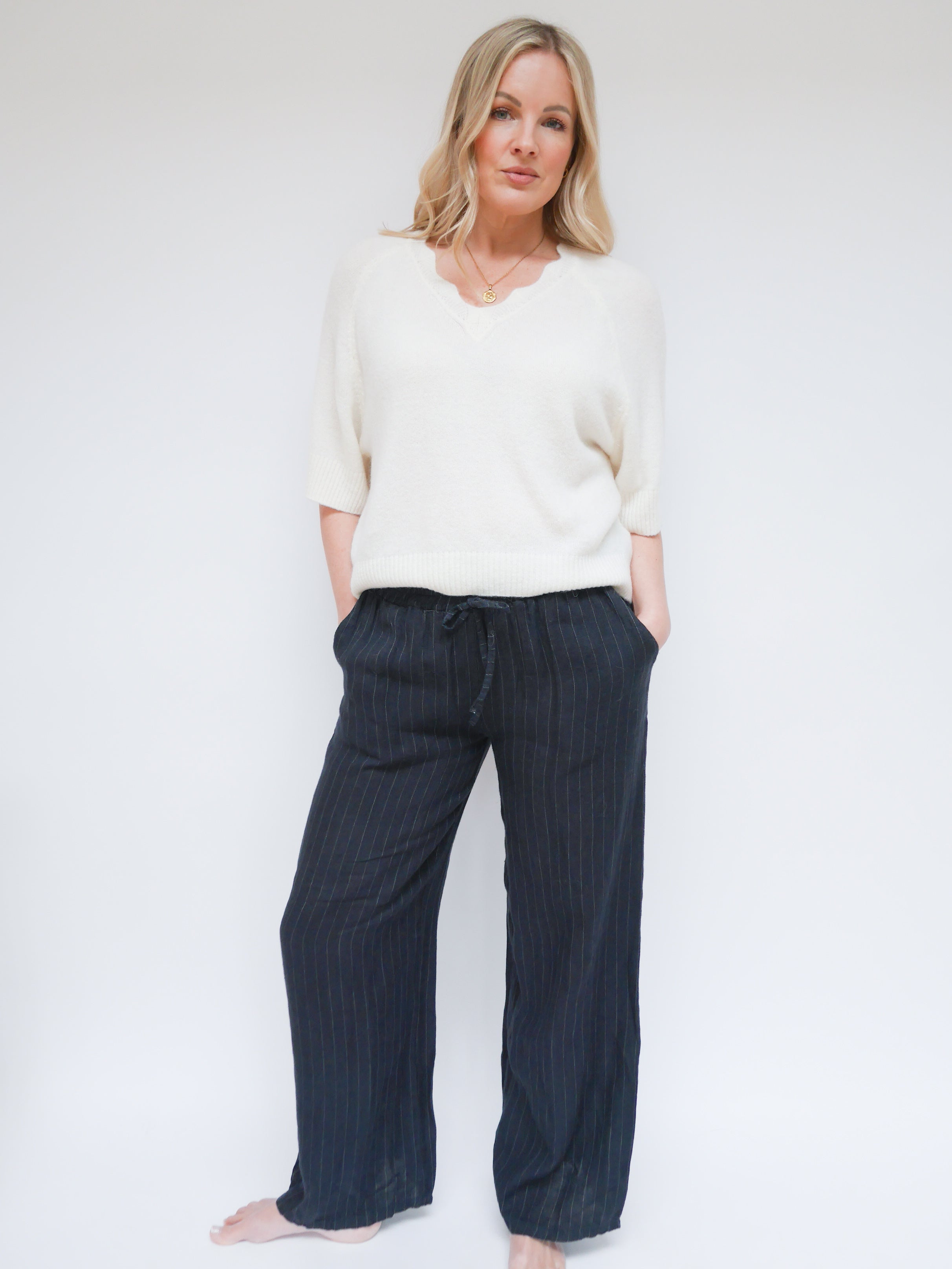 Lola Linen Trs Navy