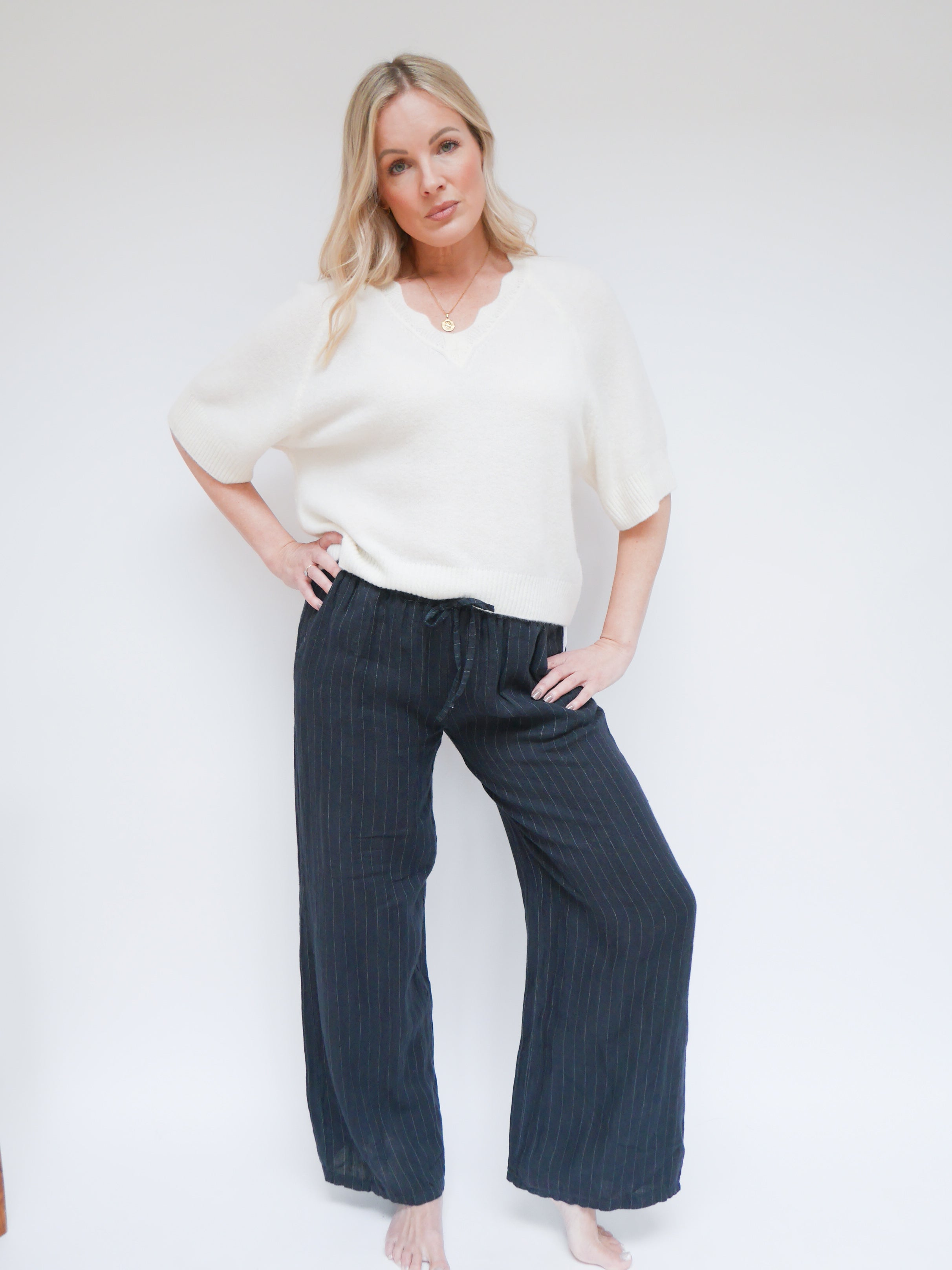 Lola Linen Trs Navy