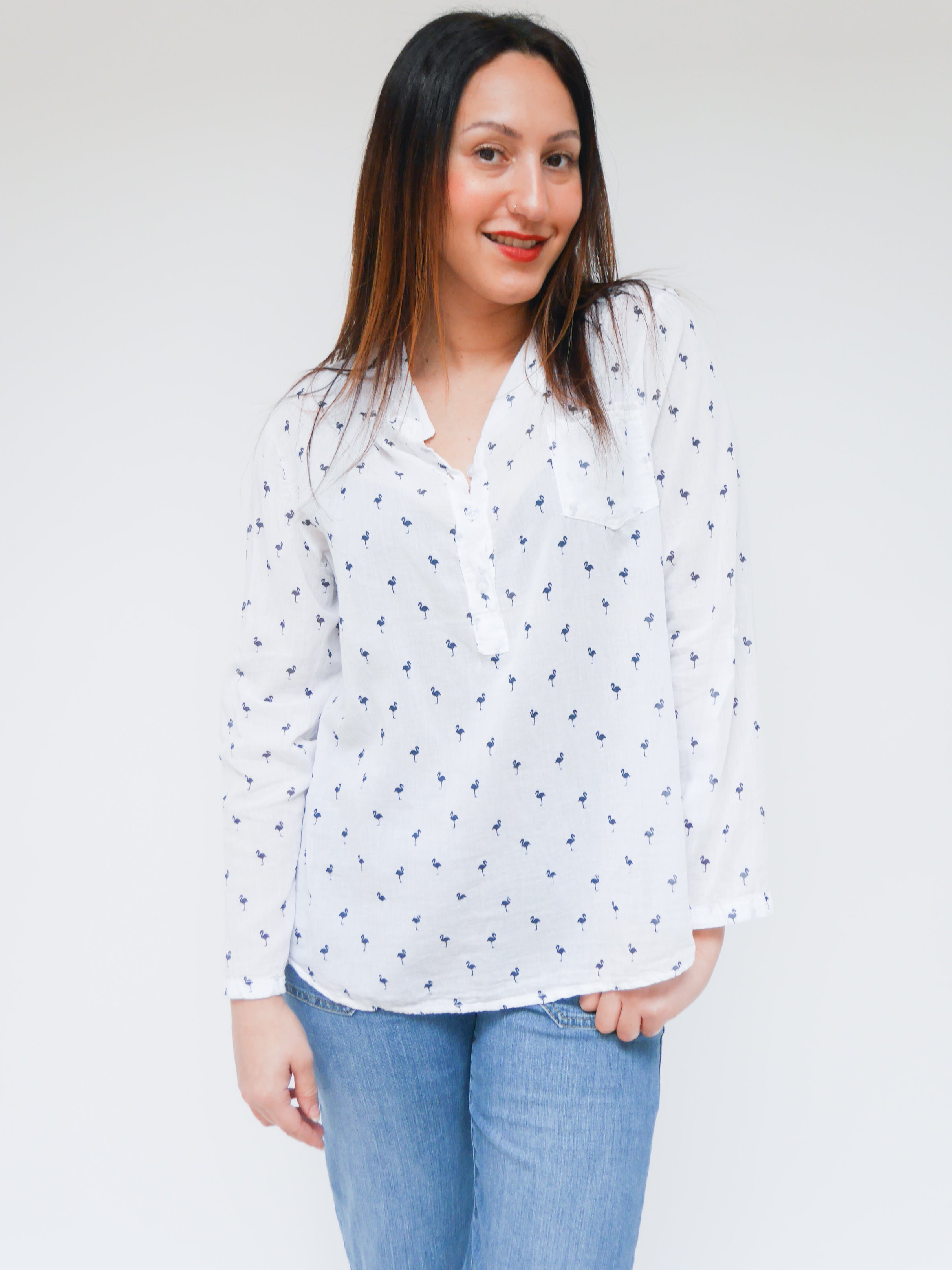 Flamingo Blouse White