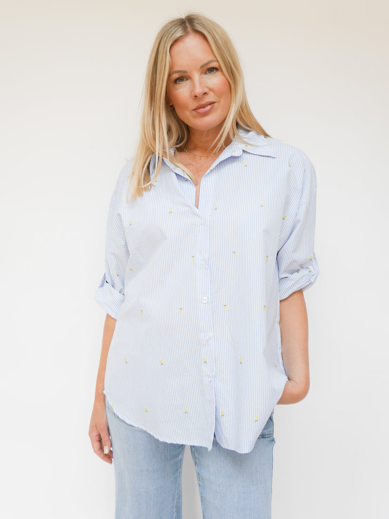 Josie Stripe Shirt Blue & White