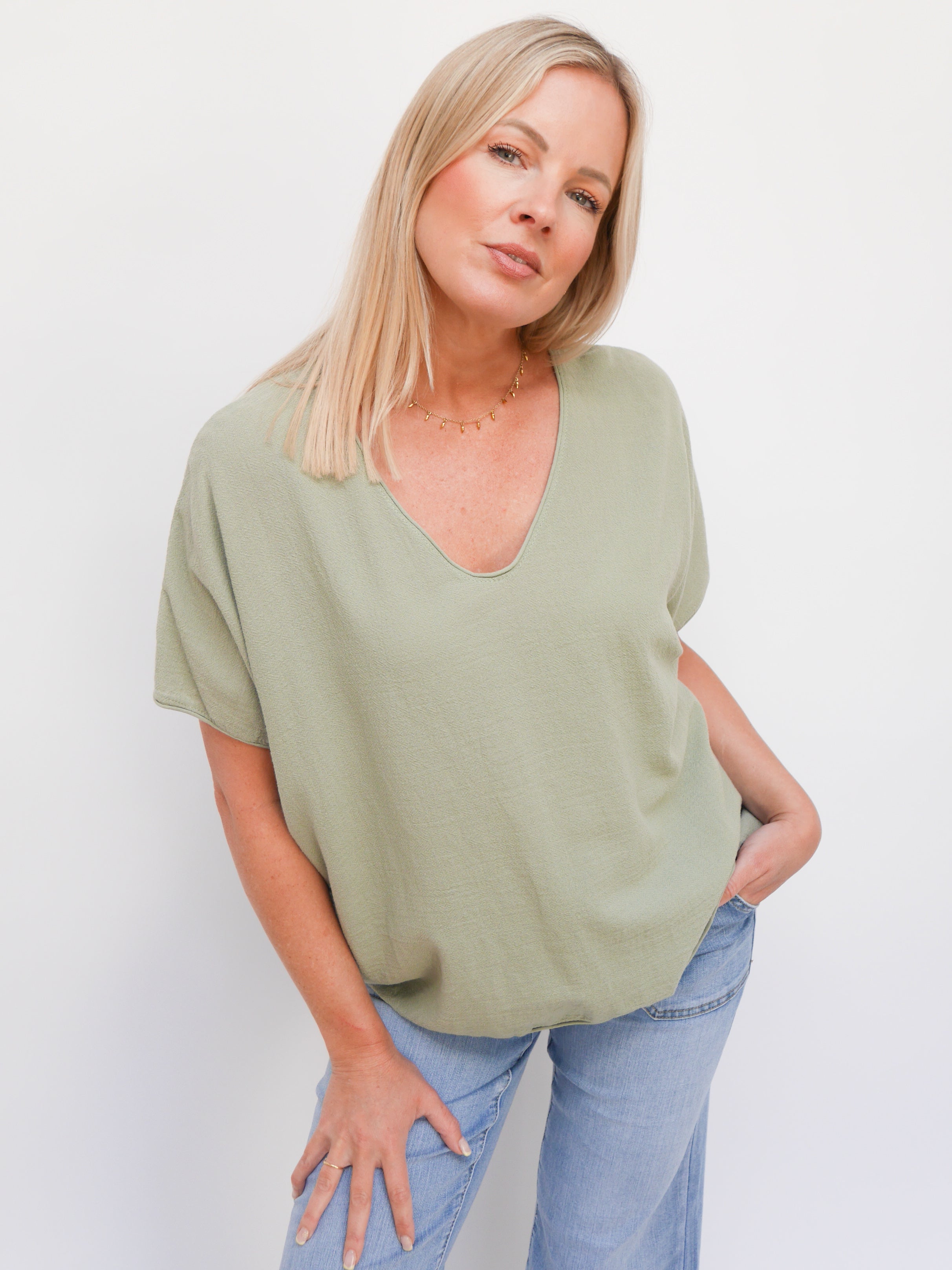 Faye Top Khaki