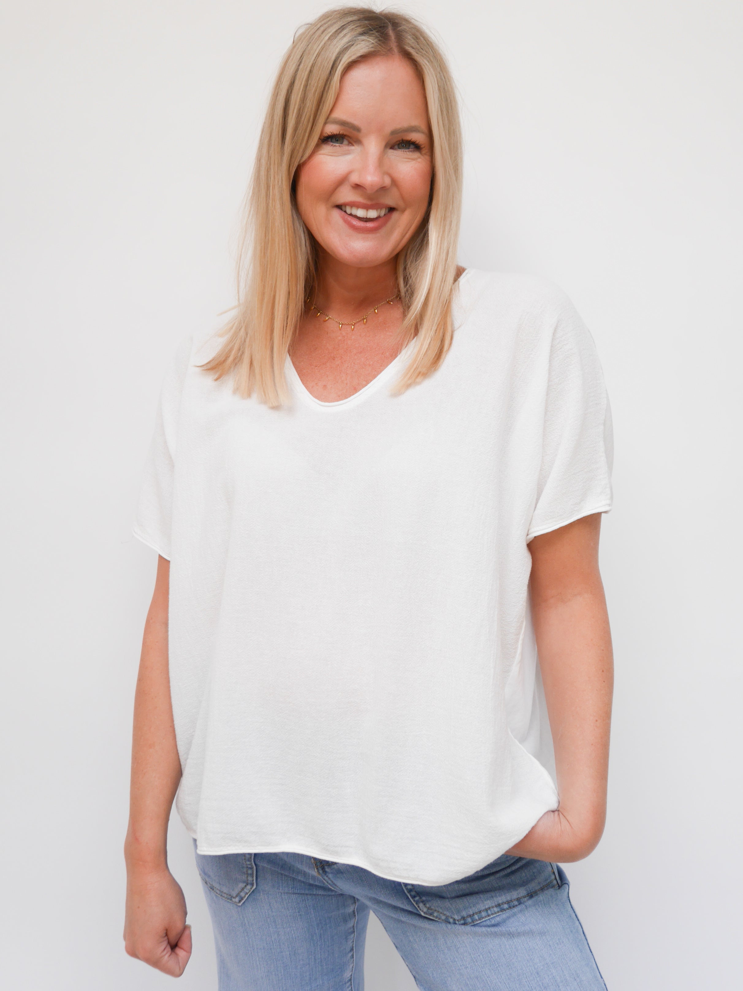 Faye Top White