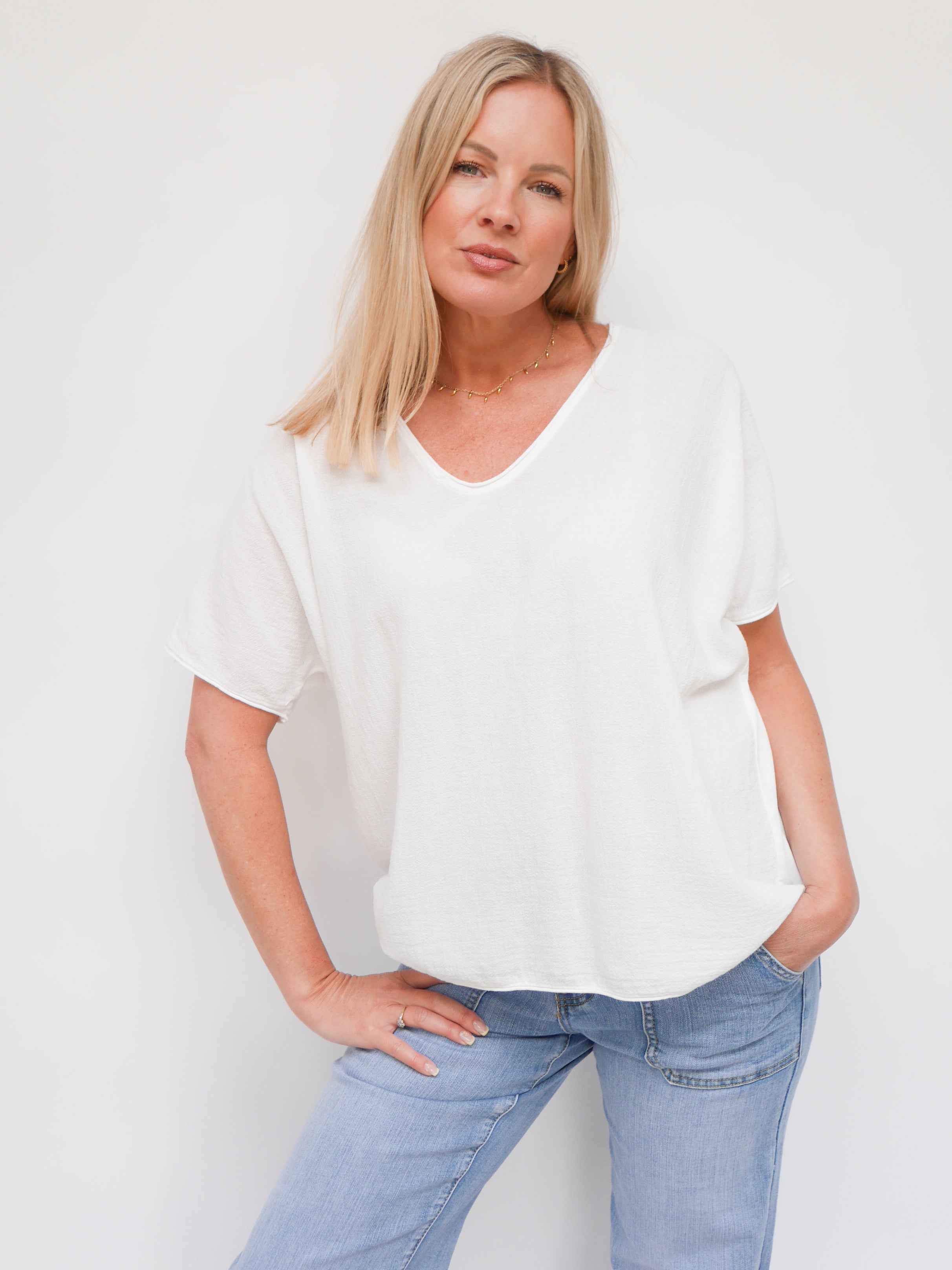 Faye Top White