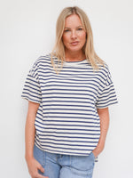 Esther T-Shirt White & Navy