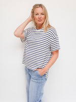 Esther T-Shirt White & Navy