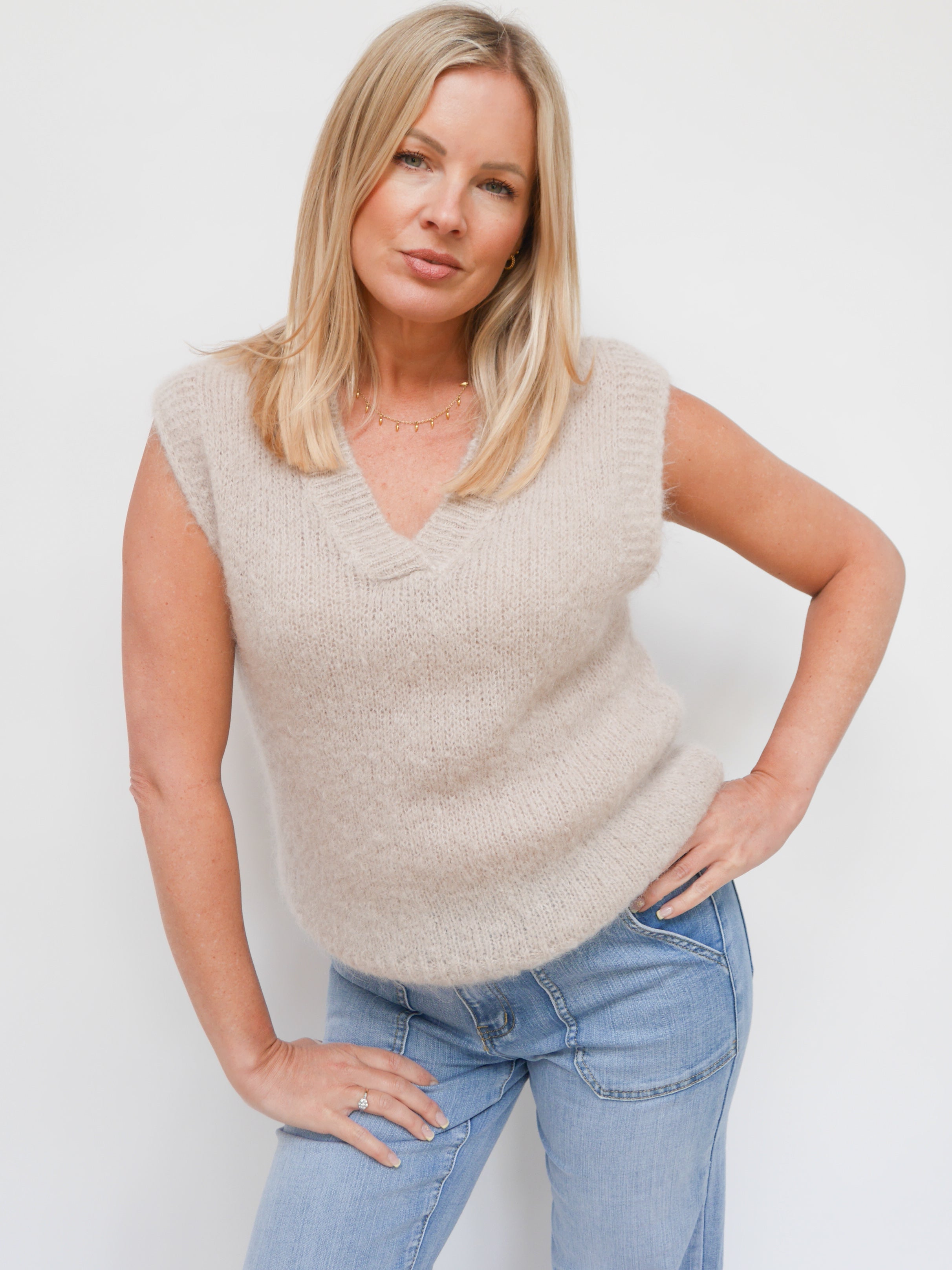 Alba Mohair Tank Stone