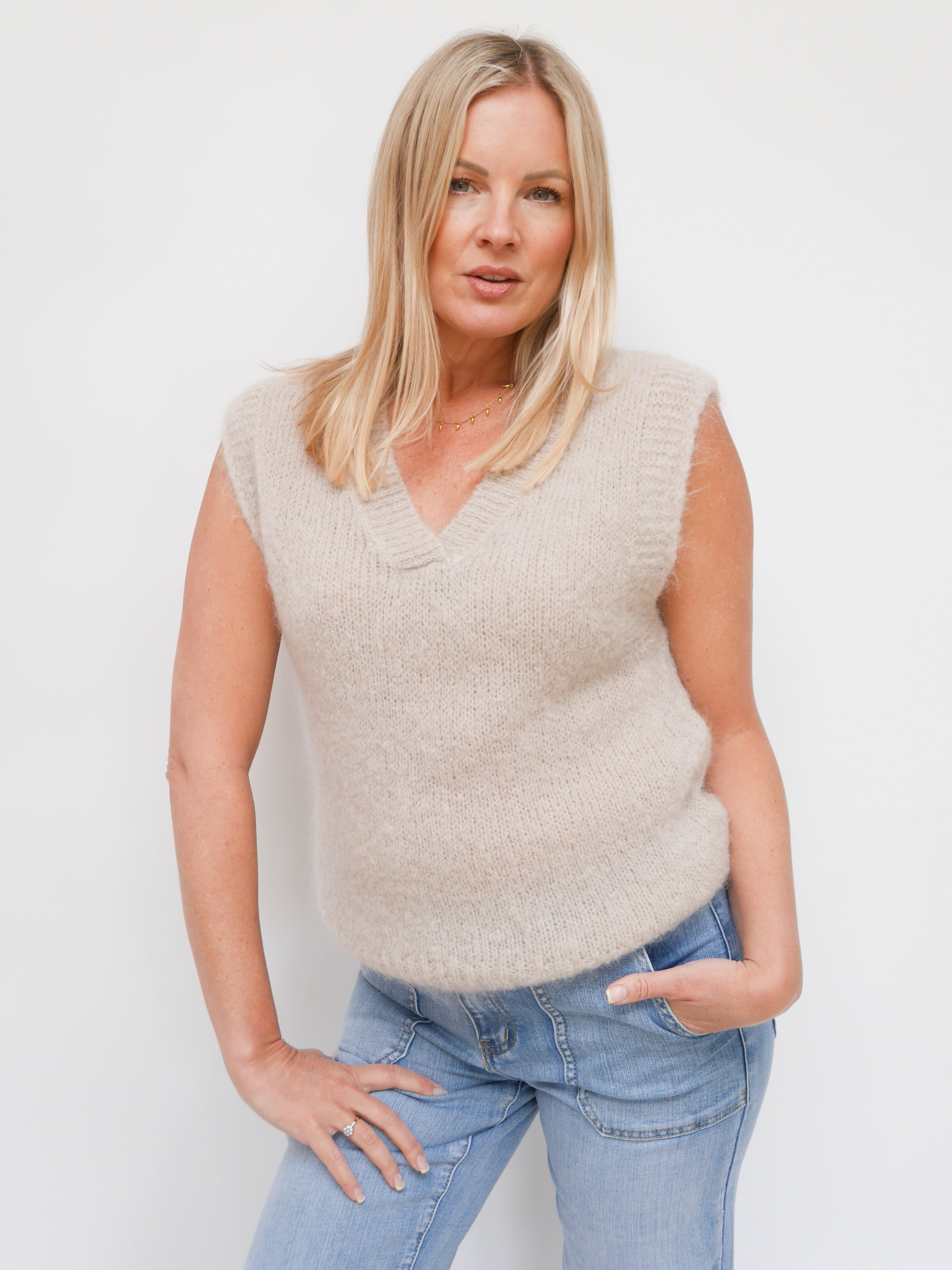 Alba Mohair Tank Stone