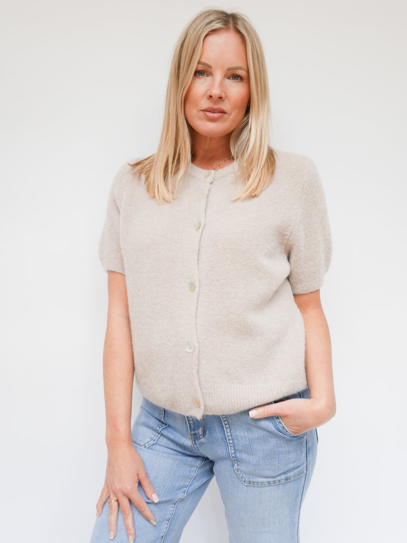 Jemma Alpaca Cardigan Stone