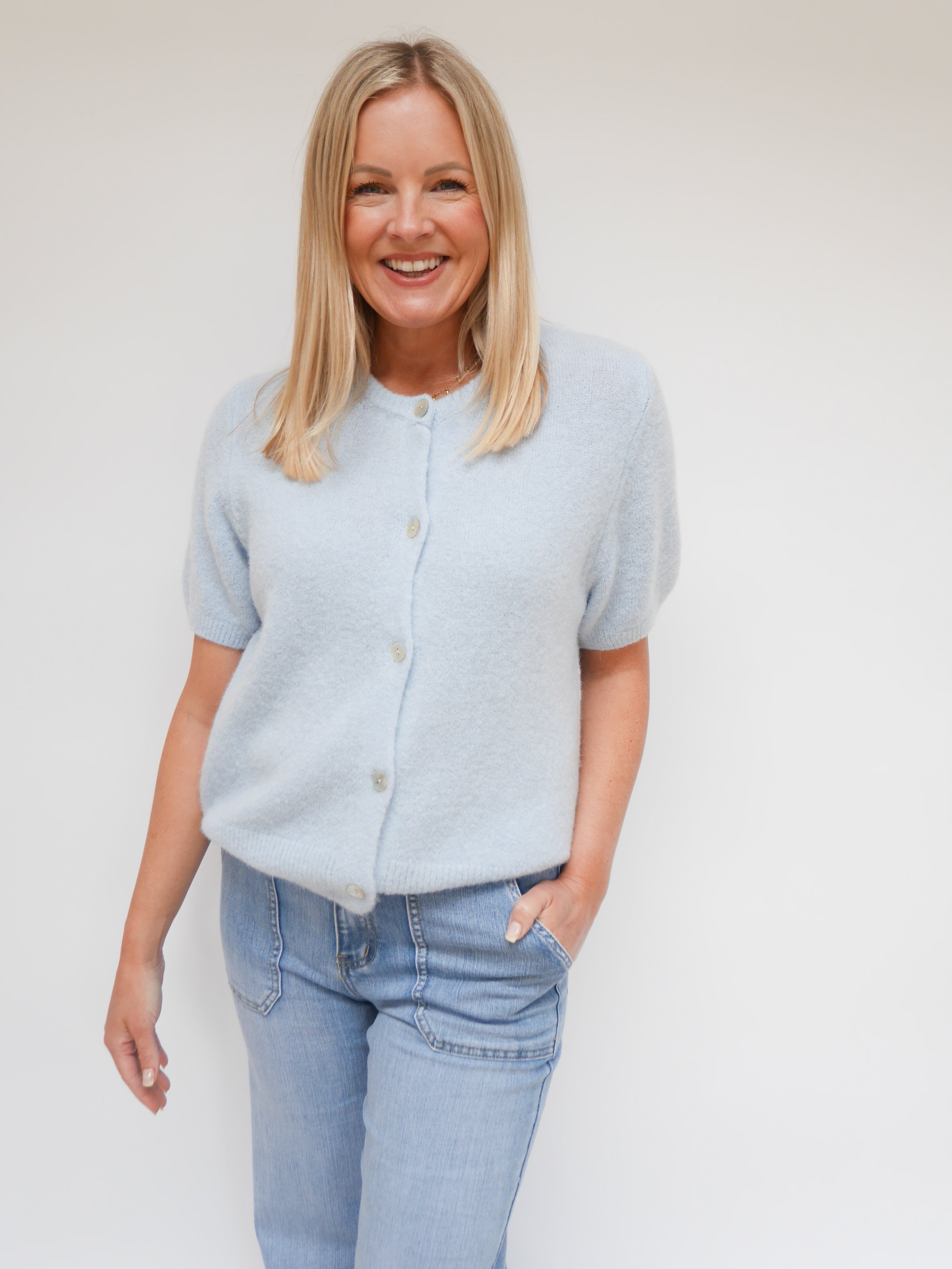Jemma Alpaca Cardigan Baby Blue