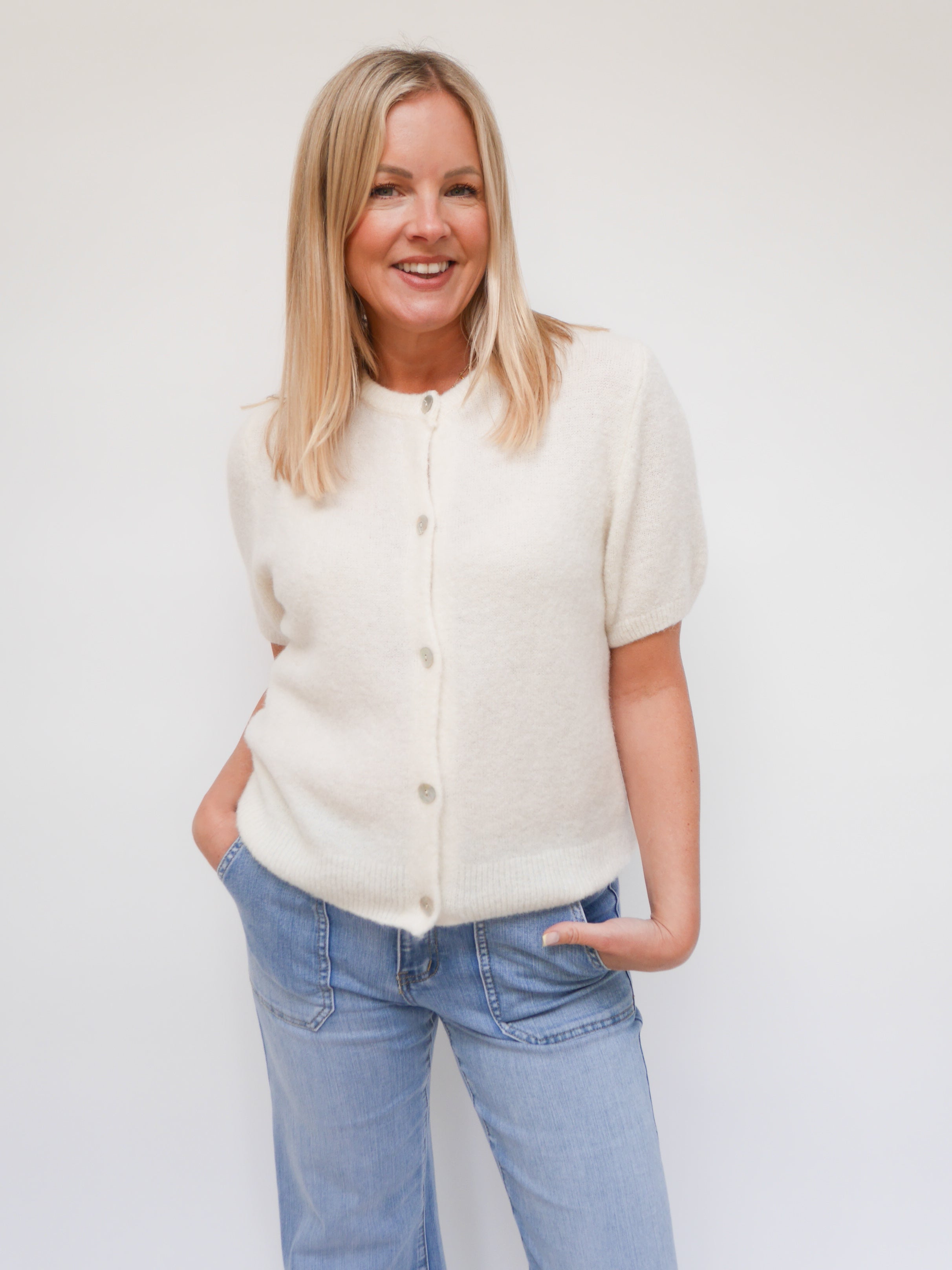 Jemma Alpaca Cardigan Ivory