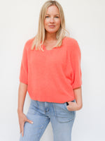 Angela Scallop Neck Knit Coral