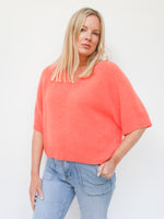 Angela Scallop Neck Knit Coral