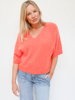Angela Scallop Neck Knit Coral