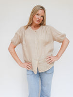Amanda Linen Blouse Camel