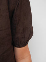 Amanda Linen Blouse Chocolate