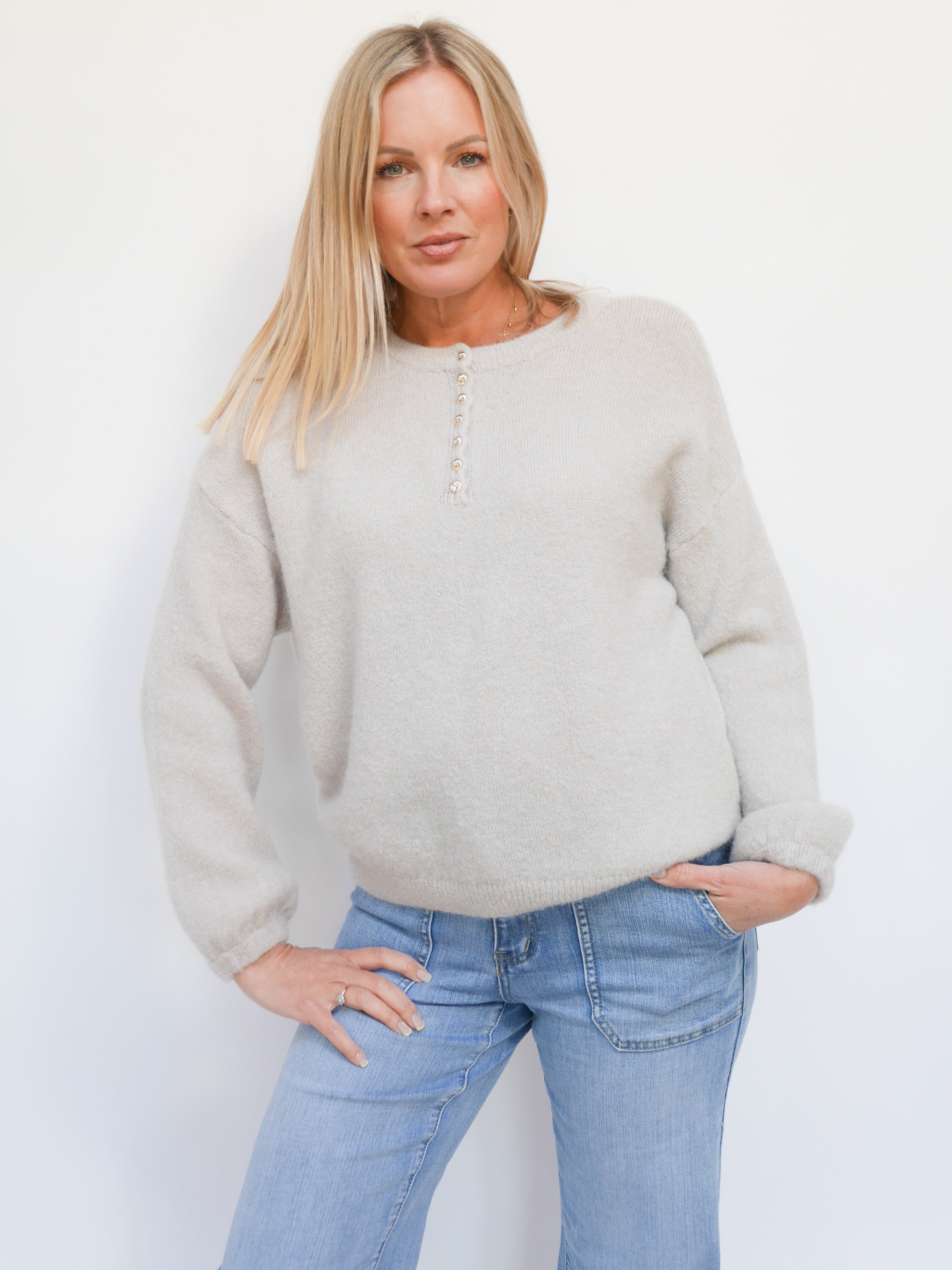 Jamie Alpaca Knit Stone