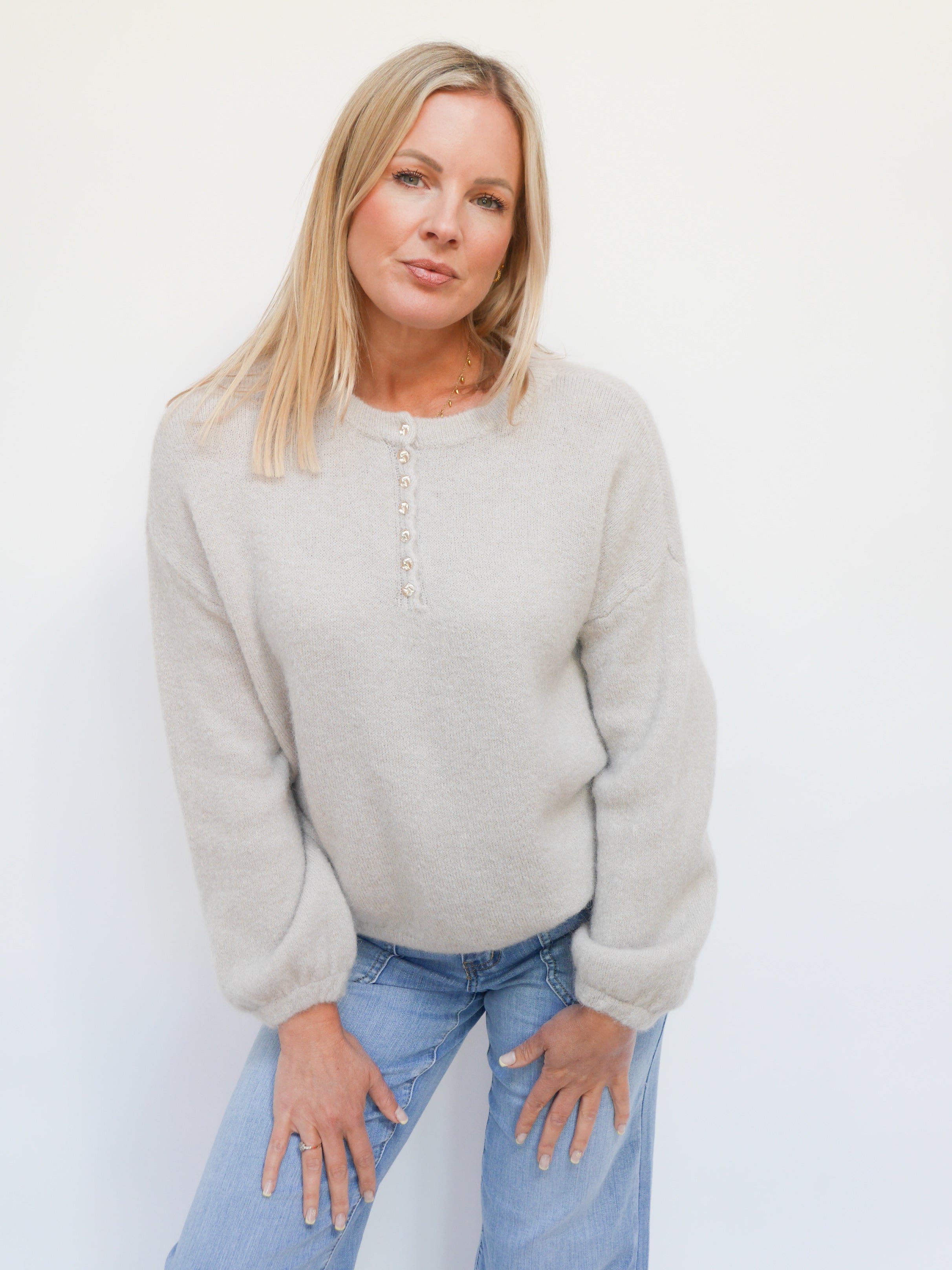 Jamie Alpaca Knit Stone