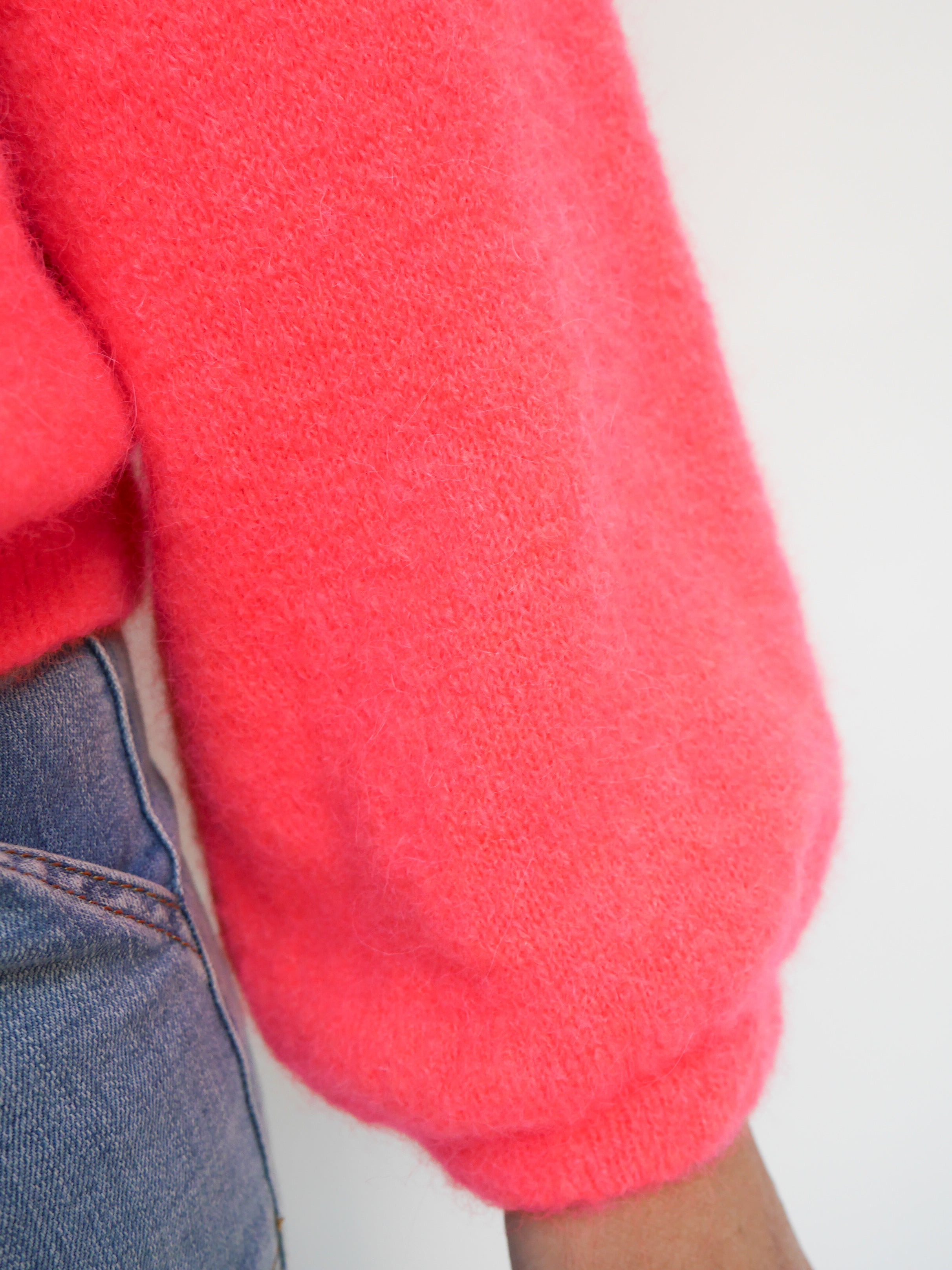 Jamie Alpaca Knit Neon Coral