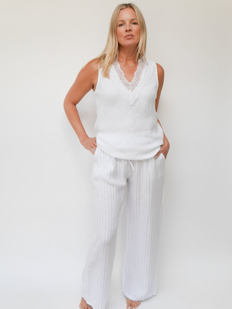 Lola Linen Trs White