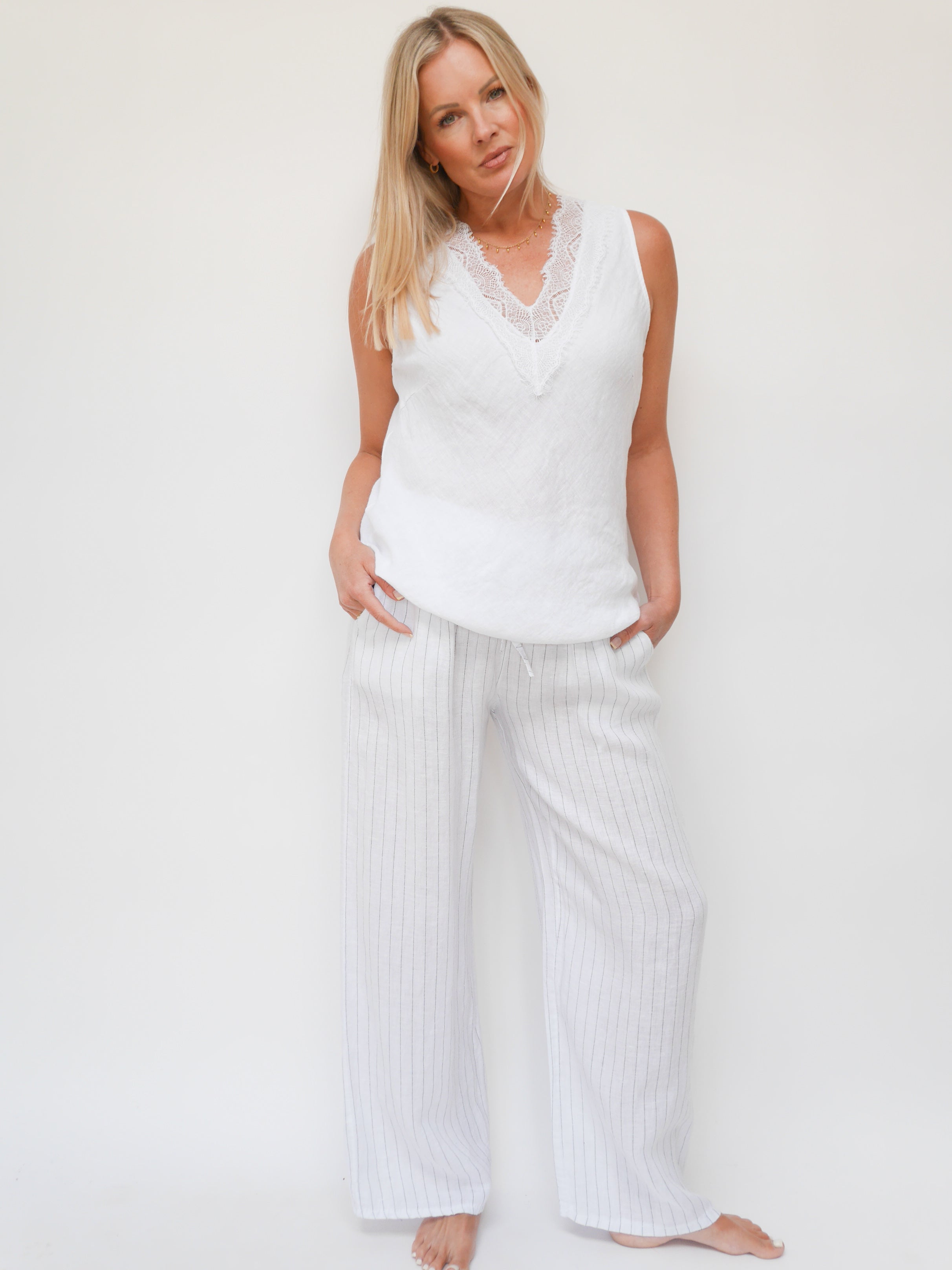 Lola Linen Trs White
