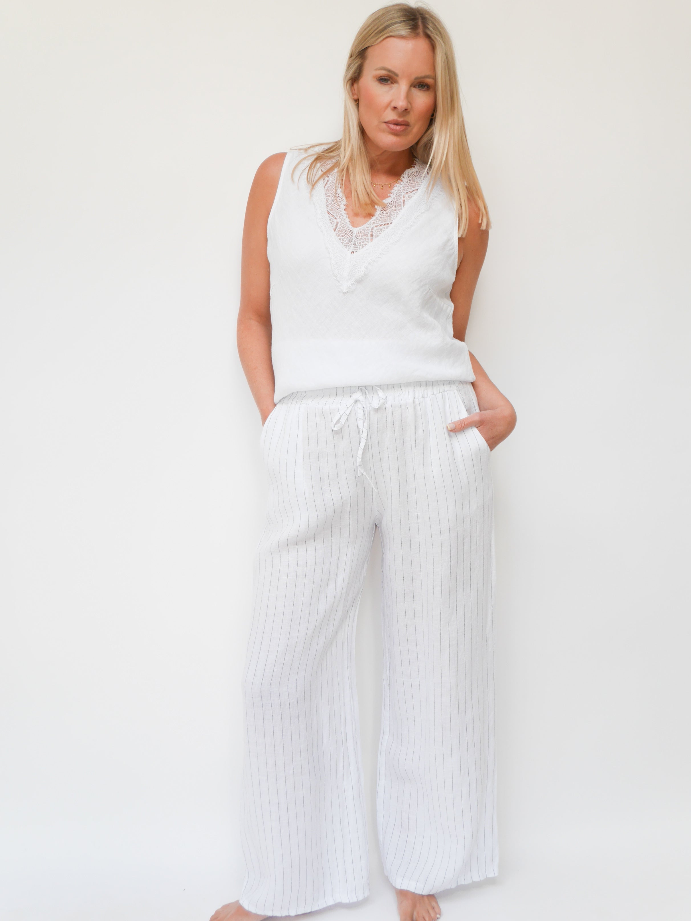 Lola Linen Trs White