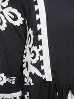 Victoria Dress Black & Ecru